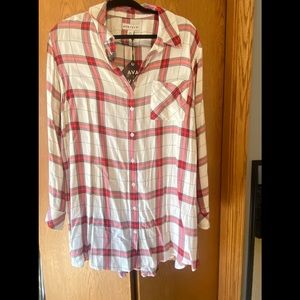 Ava & Viv plaid long sleeve top